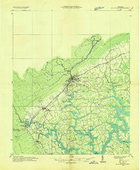 La Follette Tennessee Historical topographic map, 1:48000 scale, 15 X 15 Minute, Year 1936
