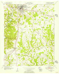 Lawrenceburg Tennessee Historical topographic map, 1:24000 scale, 7.5 X 7.5 Minute, Year 1951