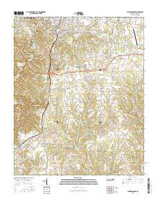 Lawrenceburg Tennessee Current topographic map, 1:24000 scale, 7.5 X 7.5 Minute, Year 2016