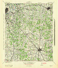 Lebanon Tennessee Historical topographic map, 1:100000 scale, 30 X 30 Minute, Year 1942