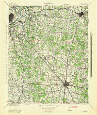 Lebanon Tennessee Historical topographic map, 1:100000 scale, 30 X 30 Minute, Year 1942