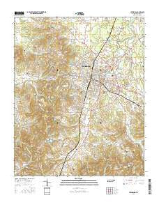 Lewisburg Tennessee Current topographic map, 1:24000 scale, 7.5 X 7.5 Minute, Year 2016