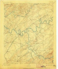 Loudon Tennessee Historical topographic map, 1:125000 scale, 30 X 30 Minute, Year 1895