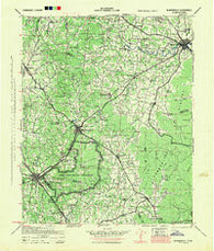 Mc Minnville Tennessee Historical topographic map, 1:100000 scale, 30 X 30 Minute, Year 1943