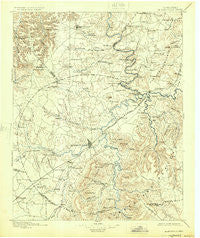 Mc Minnville Tennessee Historical topographic map, 1:125000 scale, 30 X 30 Minute, Year 1895