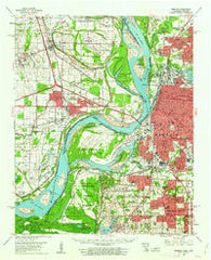 Memphis Tennessee Historical topographic map, 1:62500 scale, 15 X 15 Minute, Year 1960