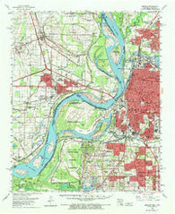 Memphis Tennessee Historical topographic map, 1:62500 scale, 15 X 15 Minute, Year 1960