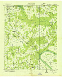 Milledgeville Tennessee Historical topographic map, 1:24000 scale, 7.5 X 7.5 Minute, Year 1936
