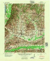 Millington Tennessee Historical topographic map, 1:62500 scale, 15 X 15 Minute, Year 1942