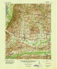 Millington Tennessee Historical topographic map, 1:62500 scale, 15 X 15 Minute, Year 1942