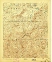 Mt Guyot Tennessee Historical topographic map, 1:125000 scale, 30 X 30 Minute, Year 1893