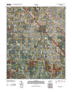 Murfreesboro Tennessee Historical topographic map, 1:24000 scale, 7.5 X 7.5 Minute, Year 2010