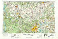 Nashville Tennessee Historical topographic map, 1:250000 scale, 1 X 2 Degree, Year 1956
