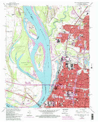 Northwest Memphis Tennessee Historical topographic map, 1:24000 scale, 7.5 X 7.5 Minute, Year 1965