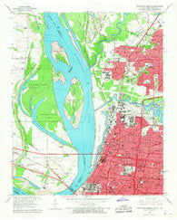 Northwest Memphis Tennessee Historical topographic map, 1:24000 scale, 7.5 X 7.5 Minute, Year 1965