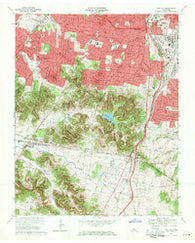 Oak Hill Tennessee Historical topographic map, 1:24000 scale, 7.5 X 7.5 Minute, Year 1968