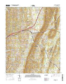 Ooltewah Tennessee Current topographic map, 1:24000 scale, 7.5 X 7.5 Minute, Year 2016