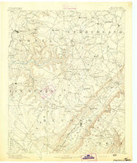 Pikeville Tennessee Historical topographic map, 1:125000 scale, 30 X 30 Minute, Year 1892