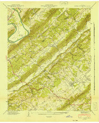 Powell Station Tennessee Historical topographic map, 1:24000 scale, 7.5 X 7.5 Minute, Year 1941