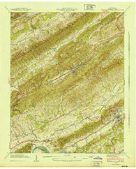 Pressmens Home Tennessee Historical topographic map, 1:24000 scale, 7.5 X 7.5 Minute, Year 1940