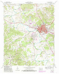Pulaski Tennessee Historical topographic map, 1:24000 scale, 7.5 X 7.5 Minute, Year 1966