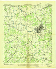 Pulaski Tennessee Historical topographic map, 1:24000 scale, 7.5 X 7.5 Minute, Year 1936