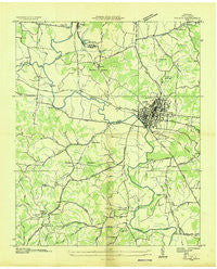 Pulaski Tennessee Historical topographic map, 1:24000 scale, 7.5 X 7.5 Minute, Year 1936