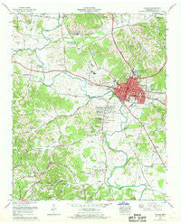 Pulaski Tennessee Historical topographic map, 1:24000 scale, 7.5 X 7.5 Minute, Year 1966