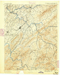Roan Mountain Tennessee Historical topographic map, 1:125000 scale, 30 X 30 Minute, Year 1891