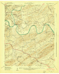 Shooks Gap Tennessee Historical topographic map, 1:24000 scale, 7.5 X 7.5 Minute, Year 1940