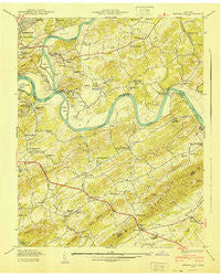 Shooks Gap Tennessee Historical topographic map, 1:24000 scale, 7.5 X 7.5 Minute, Year 1940