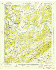 Shooks Gap Tennessee Historical topographic map, 1:24000 scale, 7.5 X 7.5 Minute, Year 1940