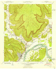 South Pittsburg Tennessee Historical topographic map, 1:24000 scale, 7.5 X 7.5 Minute, Year 1942
