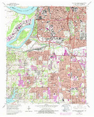 Southwest Memphis Tennessee Historical topographic map, 1:24000 scale, 7.5 X 7.5 Minute, Year 1965