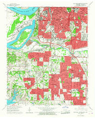 Southwest Memphis Tennessee Historical topographic map, 1:24000 scale, 7.5 X 7.5 Minute, Year 1965