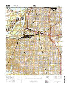 Southwest Memphis Tennessee Current topographic map, 1:24000 scale, 7.5 X 7.5 Minute, Year 2016