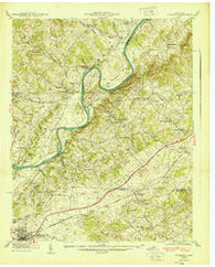 Talbott Tennessee Historical topographic map, 1:24000 scale, 7.5 X 7.5 Minute, Year 1940