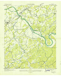 Vonore Tennessee Historical topographic map, 1:24000 scale, 7.5 X 7.5 Minute, Year 1935