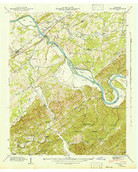 Vonore Tennessee Historical topographic map, 1:24000 scale, 7.5 X 7.5 Minute, Year 1942