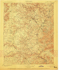 Wartburg Tennessee Historical topographic map, 1:125000 scale, 30 X 30 Minute, Year 1896