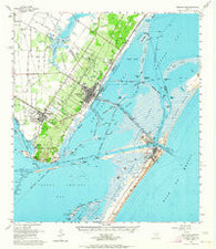 Aransas Pass Texas Historical topographic map, 1:62500 scale, 15 X 15 Minute, Year 1954