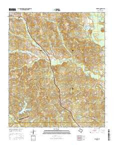 Avinger Texas Current topographic map, 1:24000 scale, 7.5 X 7.5 Minute, Year 2016