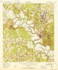 Bastrop Texas Historical topographic map, 1:62500 scale, 15 X 15 Minute, Year 1950
