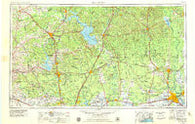 Beaumont Texas Historical topographic map, 1:250000 scale, 1 X 2 Degree, Year 1954