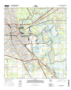 Beaumont East Texas Current topographic map, 1:24000 scale, 7.5 X 7.5 Minute, Year 2016