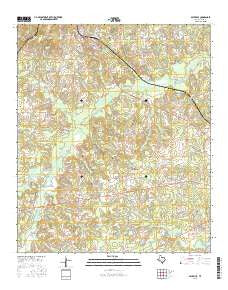 Beckville Texas Current topographic map, 1:24000 scale, 7.5 X 7.5 Minute, Year 2016