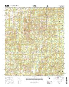 Berea Texas Current topographic map, 1:24000 scale, 7.5 X 7.5 Minute, Year 2016