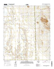 Bitter Well Mountain NW Texas Current topographic map, 1:24000 scale, 7.5 X 7.5 Minute, Year 2016