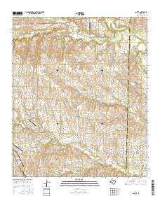 Bluett Texas Current topographic map, 1:24000 scale, 7.5 X 7.5 Minute, Year 2016