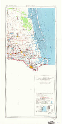 Brownsville Texas Historical topographic map, 1:250000 scale, 2 X 1 Degree, Year 1956